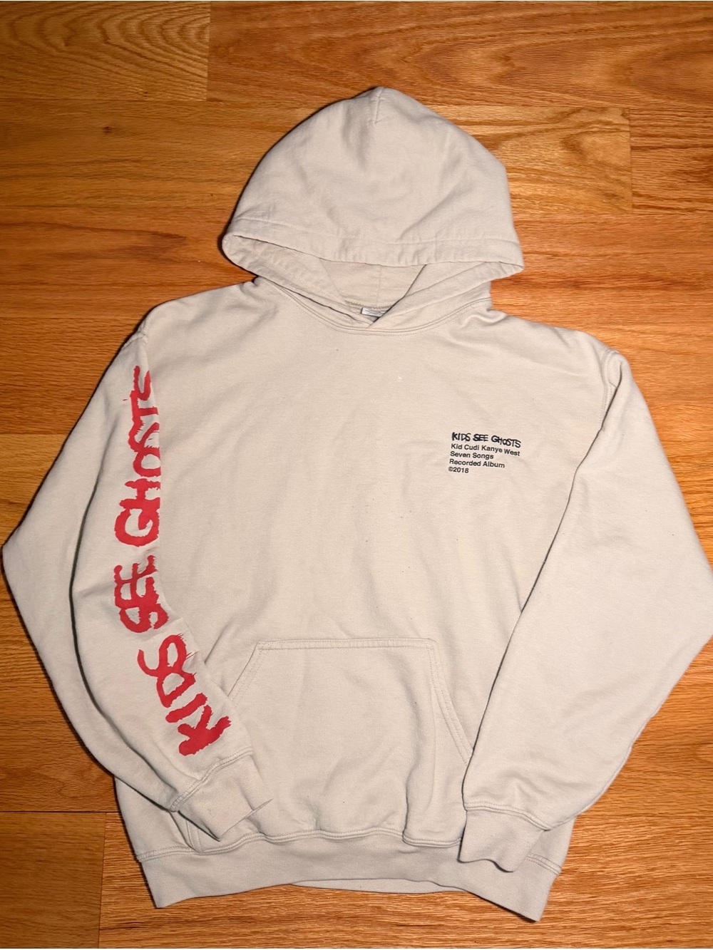 Kanye West x Kid Cudi Kids See Ghosts Hoodie Beige Virgil Abloh Takashi Murakami
